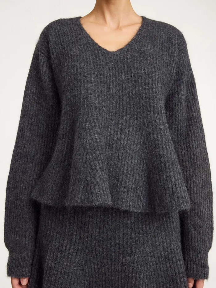 Knitwear Women By Malene Birger Cova Sweater Grey Melange Knitwear Women By Malene Birger Cova Sweater Grey Melange