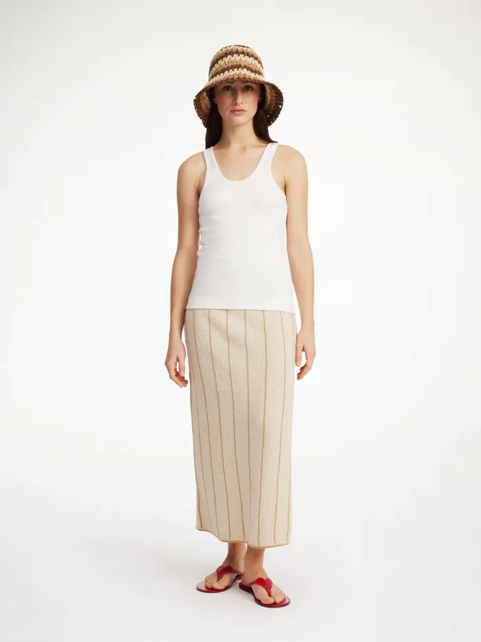 Knitwear Women By Malene Birger Hercula Maxi Skirt Oyster Gray