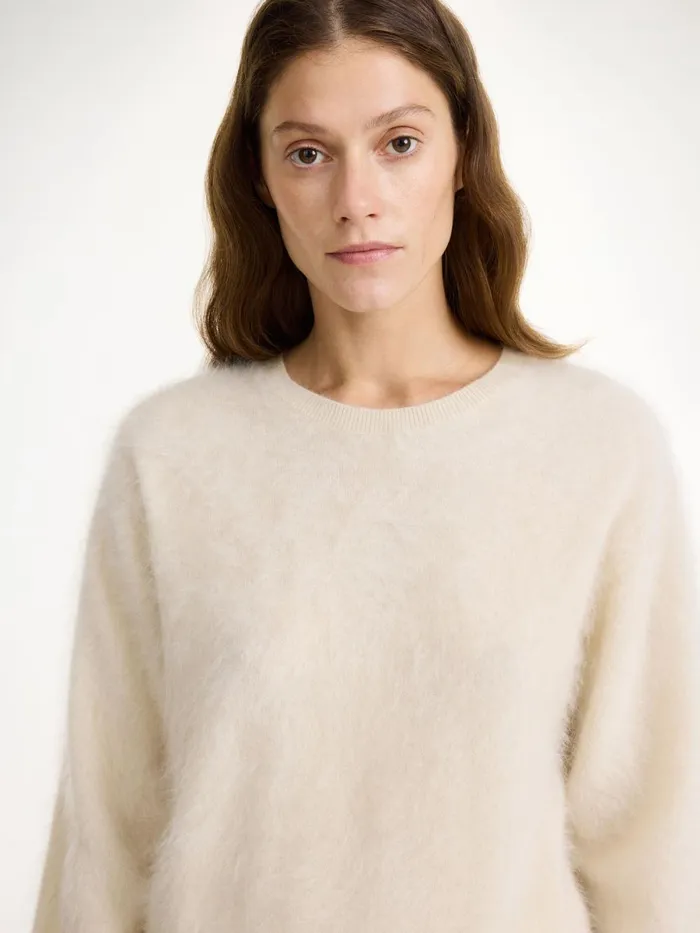 Knitwear Women By Malene Birger Mantea Cashmere Sweater Oyster Gray Knitwear Women By Malene Birger Mantea Cashmere Sweater Oyster Gray