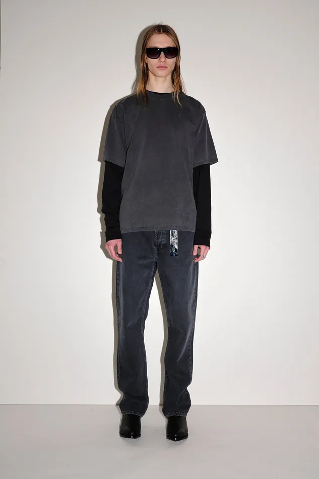 LA Print Fallen 8211 Washed Black Tops and Tshirts Wonhundred Women