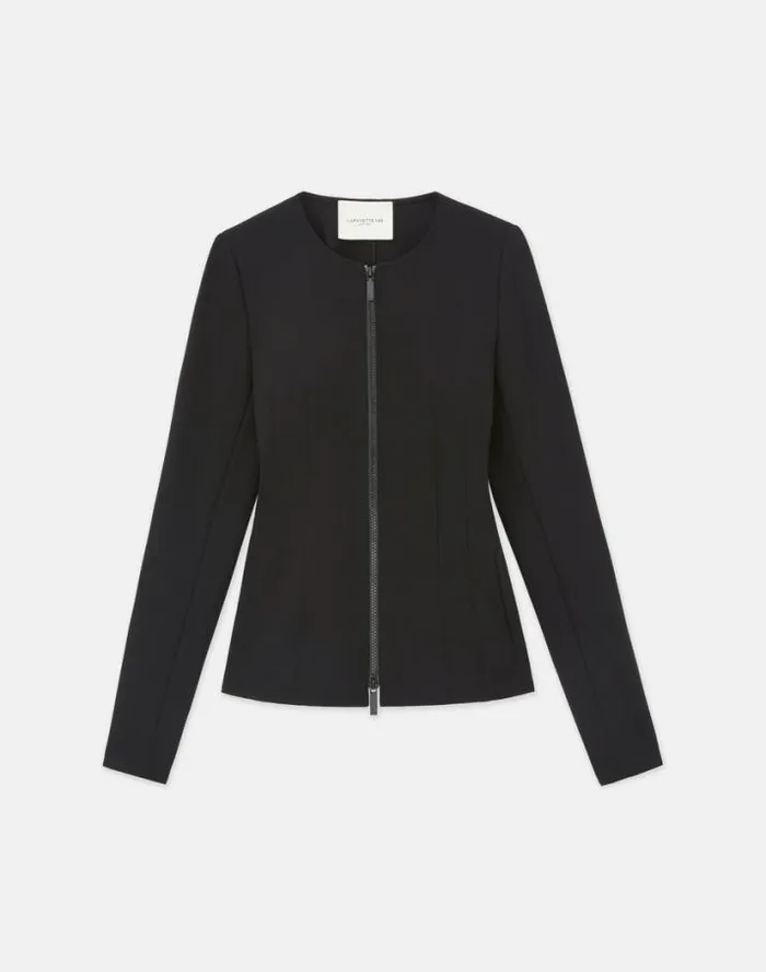 Lafayette 148 New York Acclaimed Stretch Fitted Jacket Black Ready To Wear Jackets and Blazers