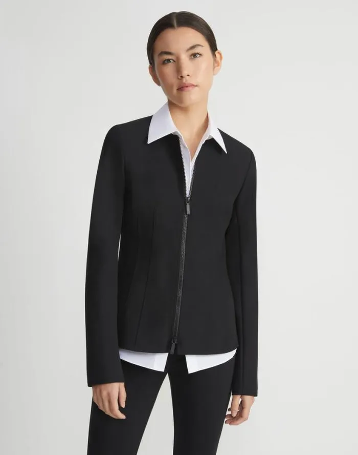 Lafayette 148 New York Acclaimed Stretch Fitted Jacket Black Ready To Wear Jackets and Blazers