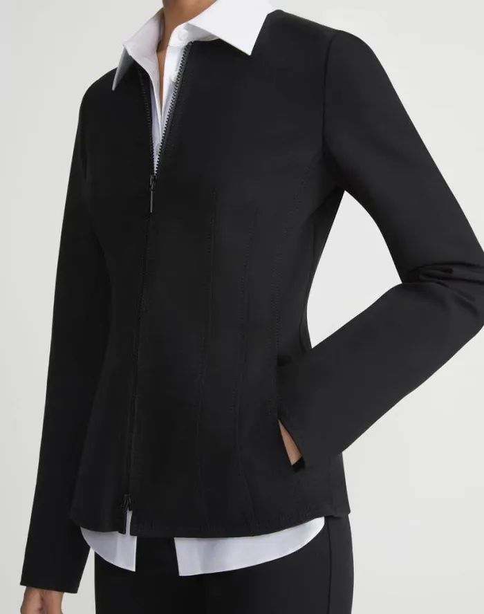 Lafayette 148 New York Acclaimed Stretch Fitted Jacket Black Ready To Wear Jackets and Blazers