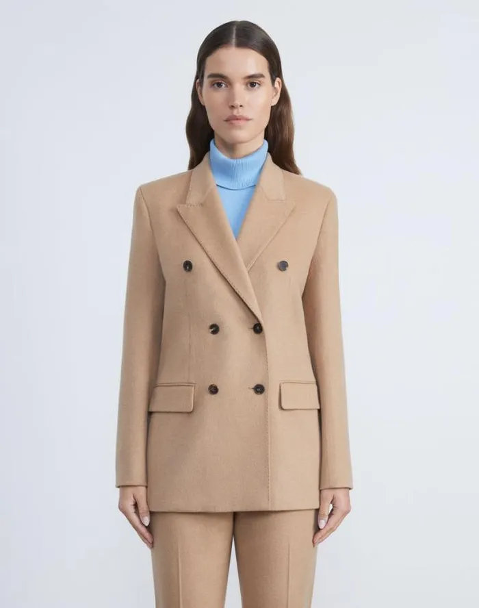 Lafayette 148 New York Camel Hair DoubleBreasted Trinity Blazer Camel Ready To Wear Jackets and Blazers