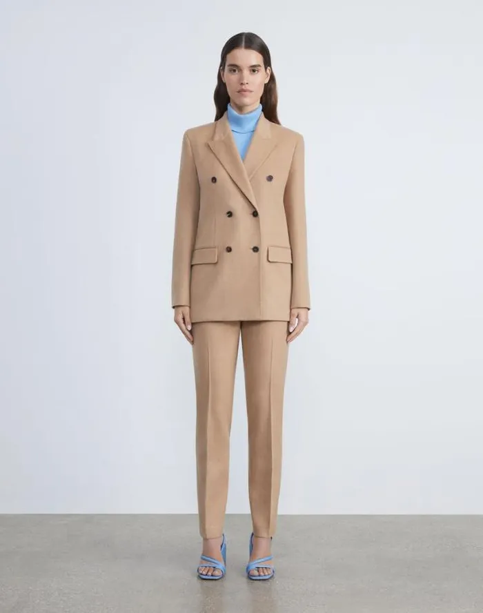 Lafayette 148 New York Camel Hair DoubleBreasted Trinity Blazer Camel Ready To Wear Jackets and Blazers