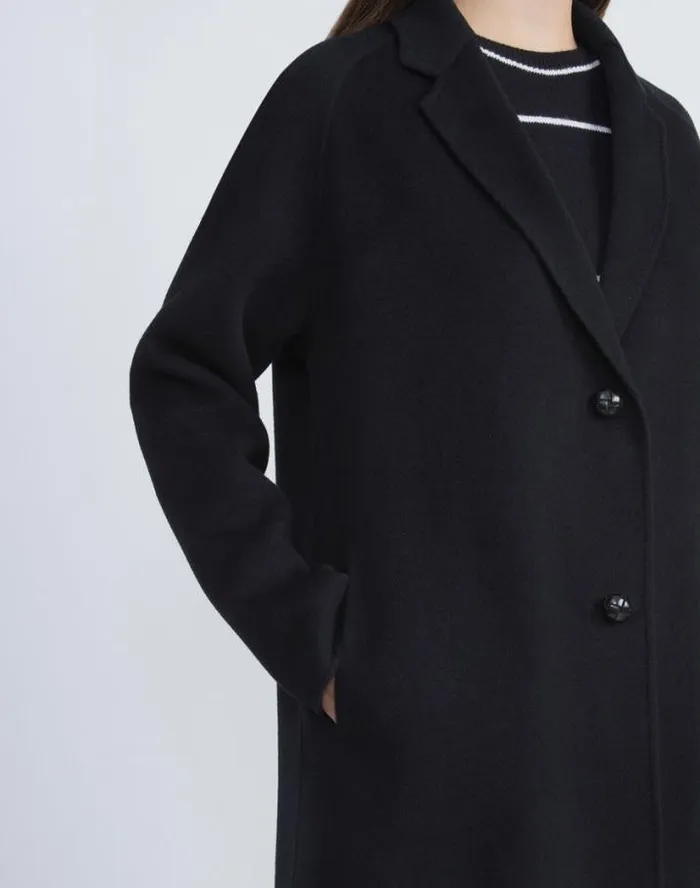 Lafayette 148 New York Cashmere Double Face Oversized Car Coat Black Ready To Wear Coats and Outerwear