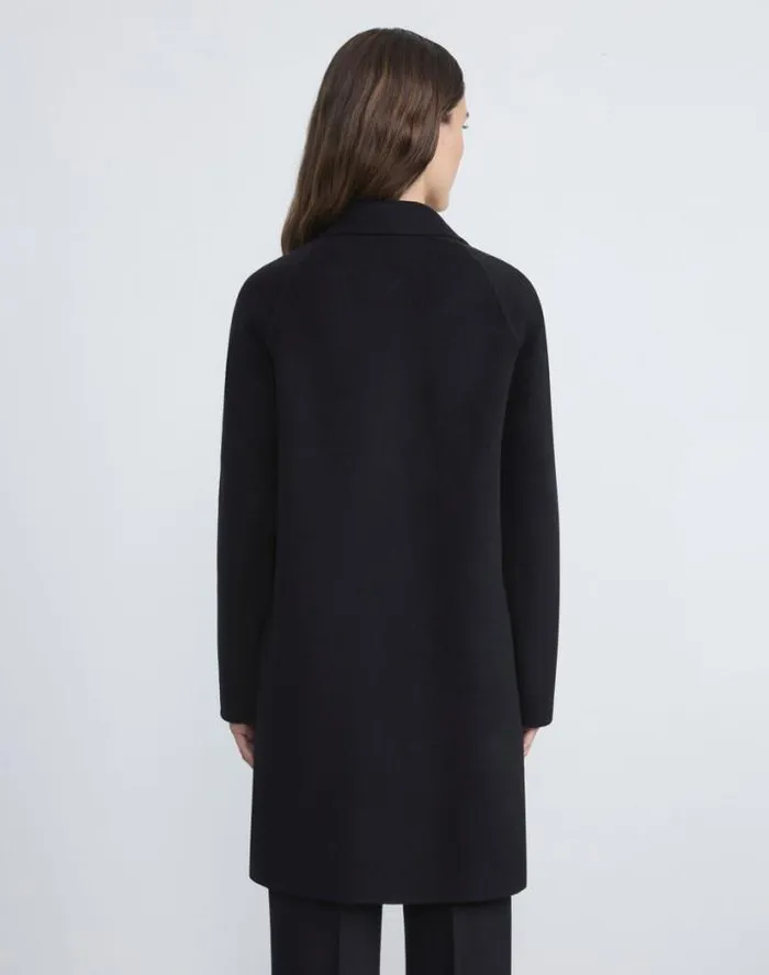 Lafayette 148 New York Cashmere Double Face Oversized Car Coat Black Ready To Wear Coats and Outerwear