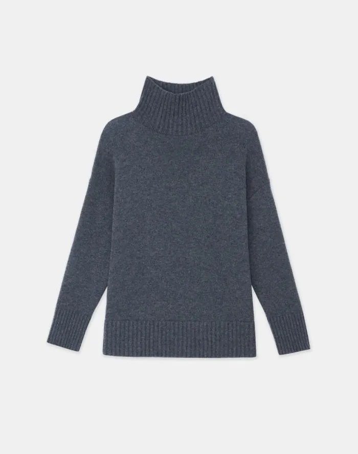 Lafayette 148 New York Cashmere Stand Collar Sweater Black Ready To Wear Sweaters and Knits Lafayette 148 New York Cashmere Stand Collar Sweater Black Ready To Wear Sweaters and Knits