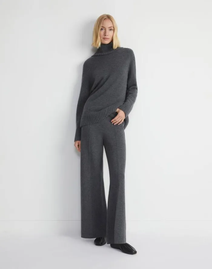 Lafayette 148 New York Cashmere Stand Collar Sweater Black Ready To Wear Sweaters and Knits