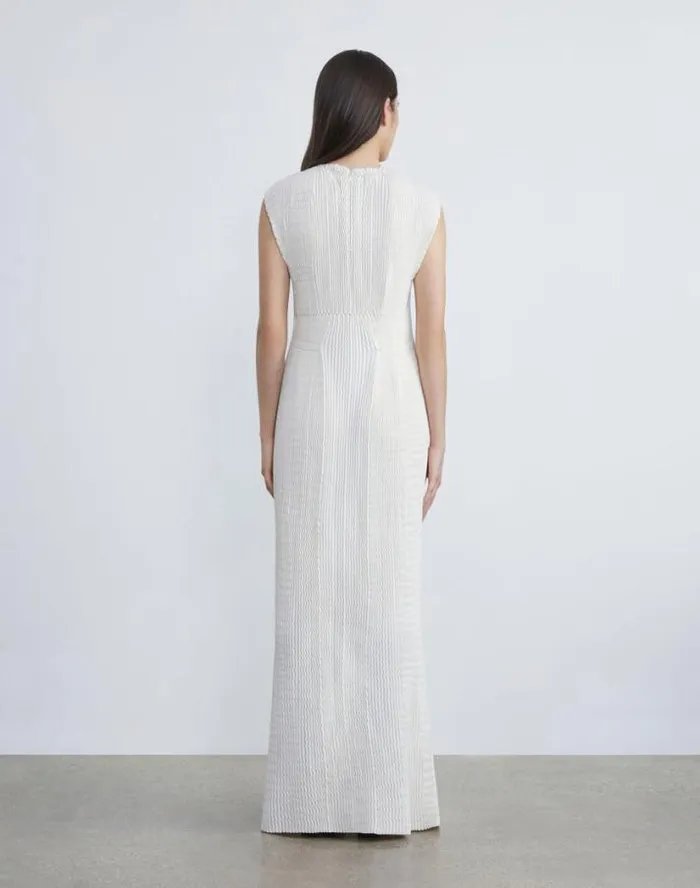 Lafayette 148 New York Finespun Voile Pleated Gown Deep Ivy Ready To Wear Dresses