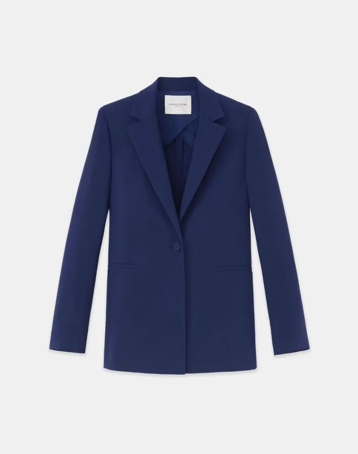 Lafayette 148 New York Finesse Crepe Blazer Midnight Blue Ready To Wear Jackets and Blazers Lafayette 148 New York Finesse Crepe Blazer Midnight Blue Ready To Wear Jackets and Blazers