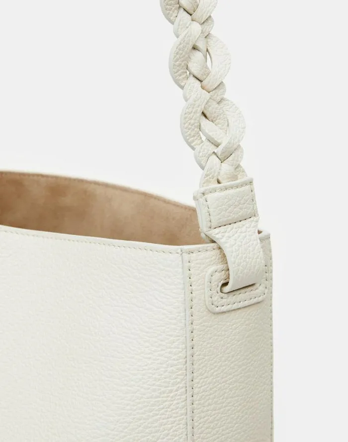 Lafayette 148 New York Grained Calfskin Leather 8 Knot HoboLarge Parchment HandbagsAccessories Leather Accessories