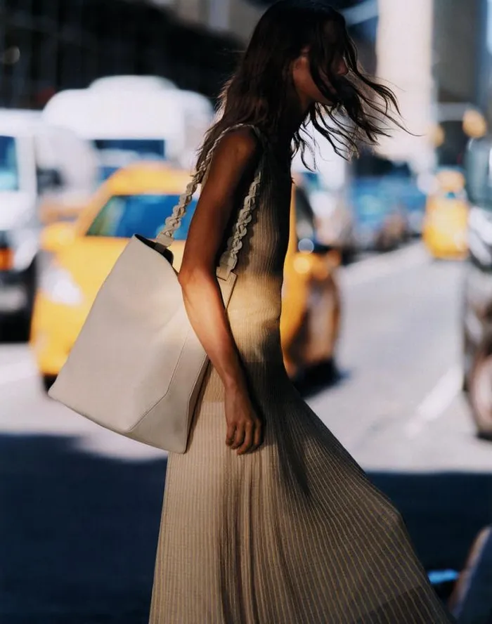 Lafayette 148 New York Grained Calfskin Leather 8 Knot HoboLarge Parchment HandbagsAccessories Leather Accessories