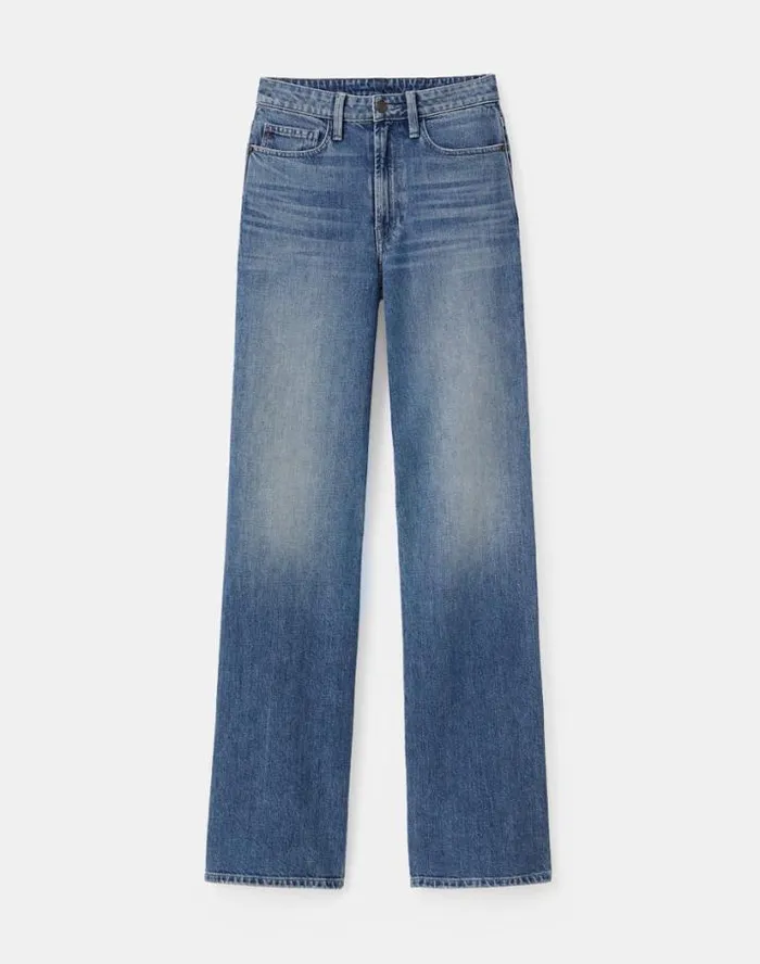 Lafayette 148 New York L148 Denim Wyckoff WideLeg Jean Faded Skyline Ready To Wear Pants and Shorts