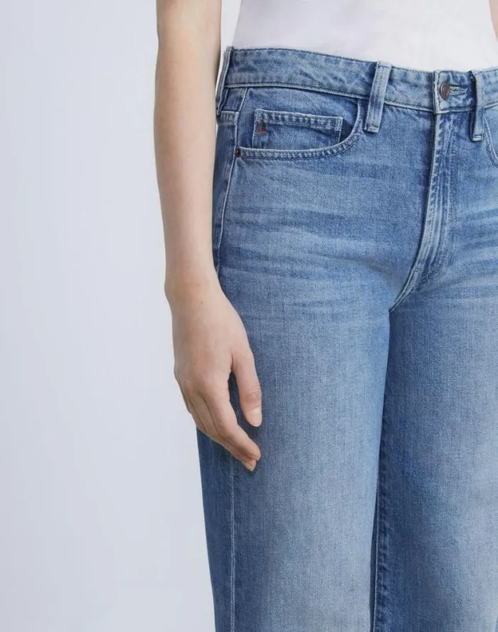 Lafayette 148 New York L148 Denim Wyckoff WideLeg Jean Faded Skyline Ready To Wear Pants and Shorts
