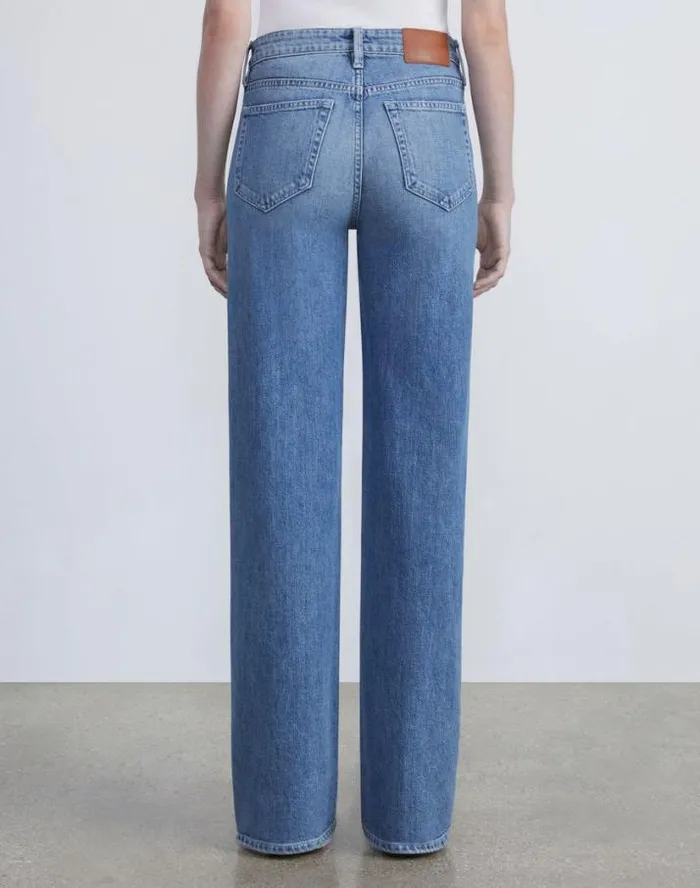Lafayette 148 New York L148 Denim Wyckoff WideLeg Jean Faded Skyline Ready To Wear Pants and Shorts