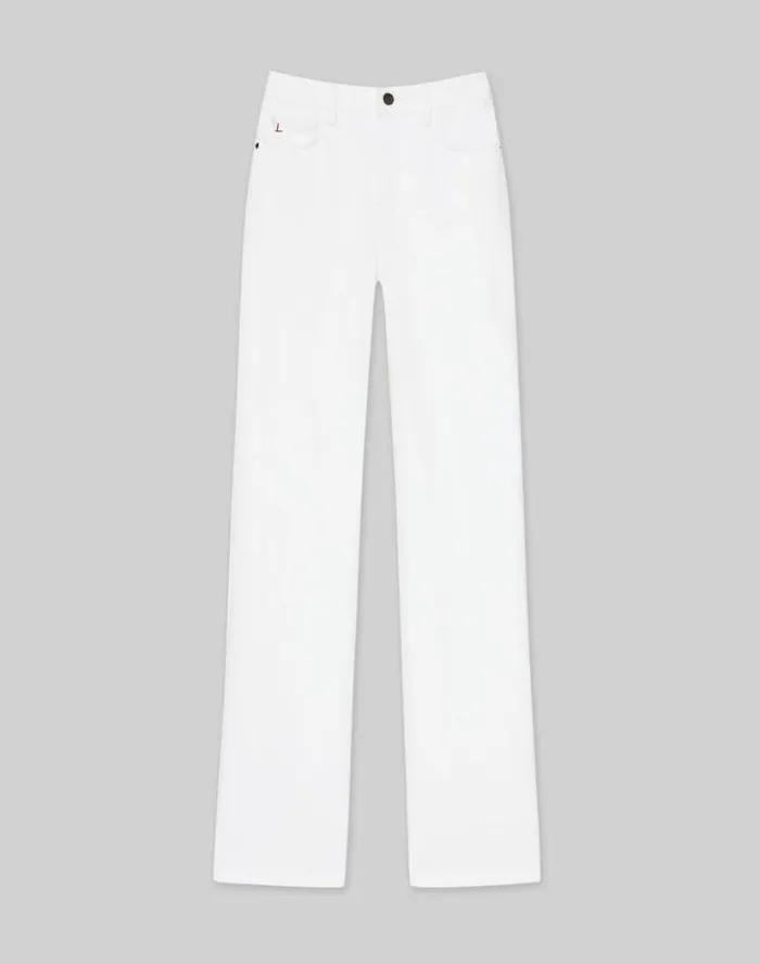Lafayette 148 New York L148 Denim Wyckoff Wideleg Jean White Ready To Wear Pants and Shorts Lafayette 148 New York L148 Denim Wyckoff Wideleg Jean White Ready To Wear Pants and Shorts