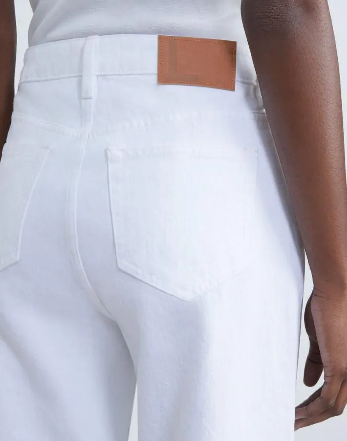 Lafayette 148 New York L148 Denim Wyckoff Wideleg Jean White Ready To Wear Pants and Shorts