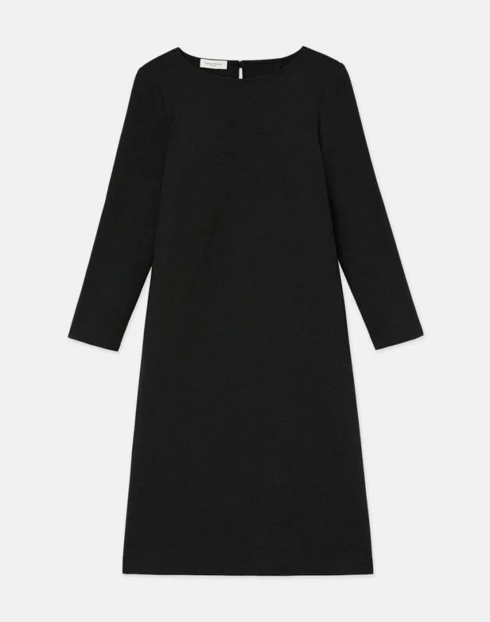 Lafayette 148 New York Punto Milano ALine Dress Black Ready To Wear Dresses