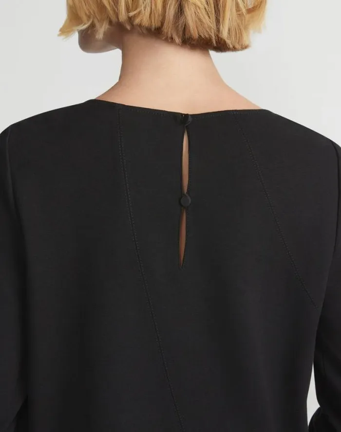 Lafayette 148 New York Punto Milano ALine Dress Black Ready To Wear Dresses