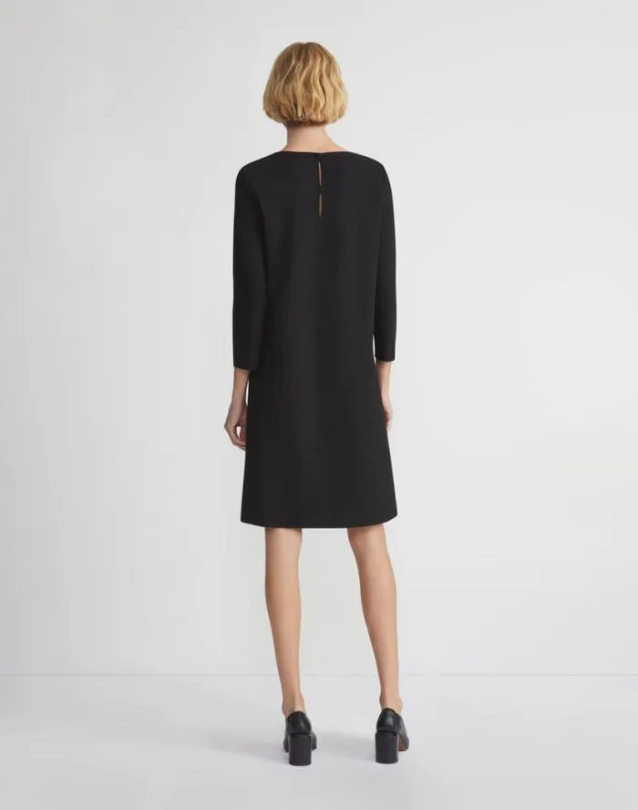 Lafayette 148 New York Punto Milano ALine Dress Black Ready To Wear Dresses