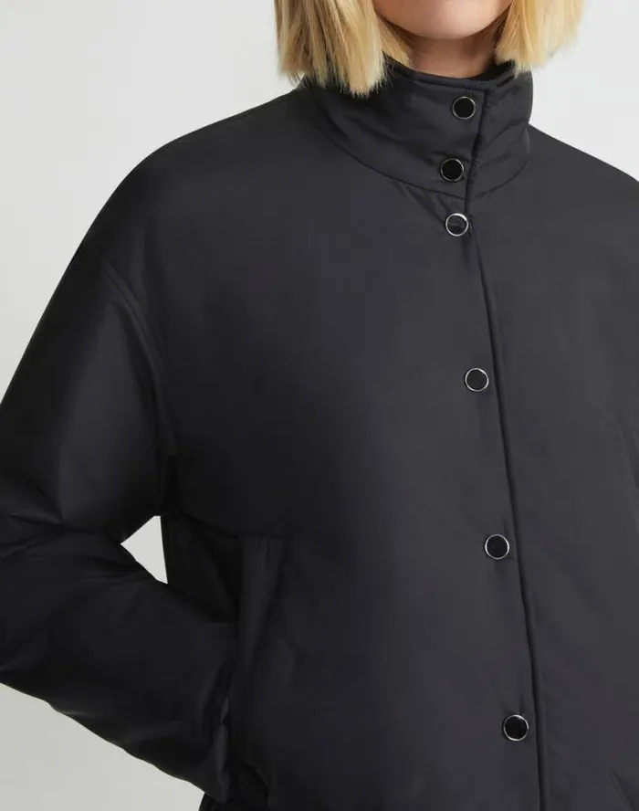 Lafayette 148 New York Recycled Poly Stand Collar Puffer Jacket Black Ready To Wear Jackets and Blazers