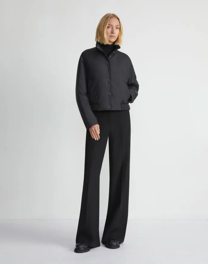 Lafayette 148 New York Recycled Poly Stand Collar Puffer Jacket Black Ready To Wear Jackets and Blazers