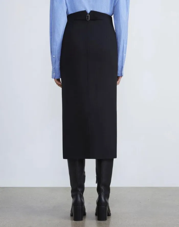 Lafayette 148 New York Responsible Wool Double Face Pencil Skirt Black Ready To Wear Skirts