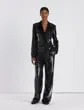 Lafayette 148 New York Sequin Chiffon Double Breasted Blazer Black Ready To Wear Jackets and Blazers
