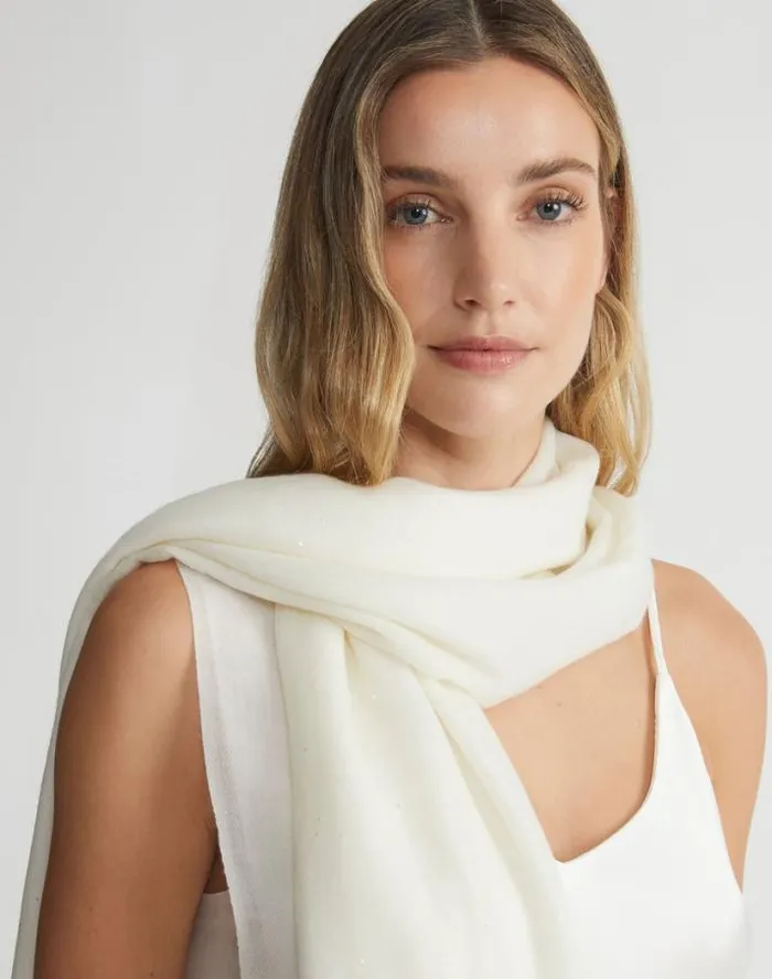 Lafayette 148 New York Sequin Wool Shawl Black Accessories Wraps and Scarves