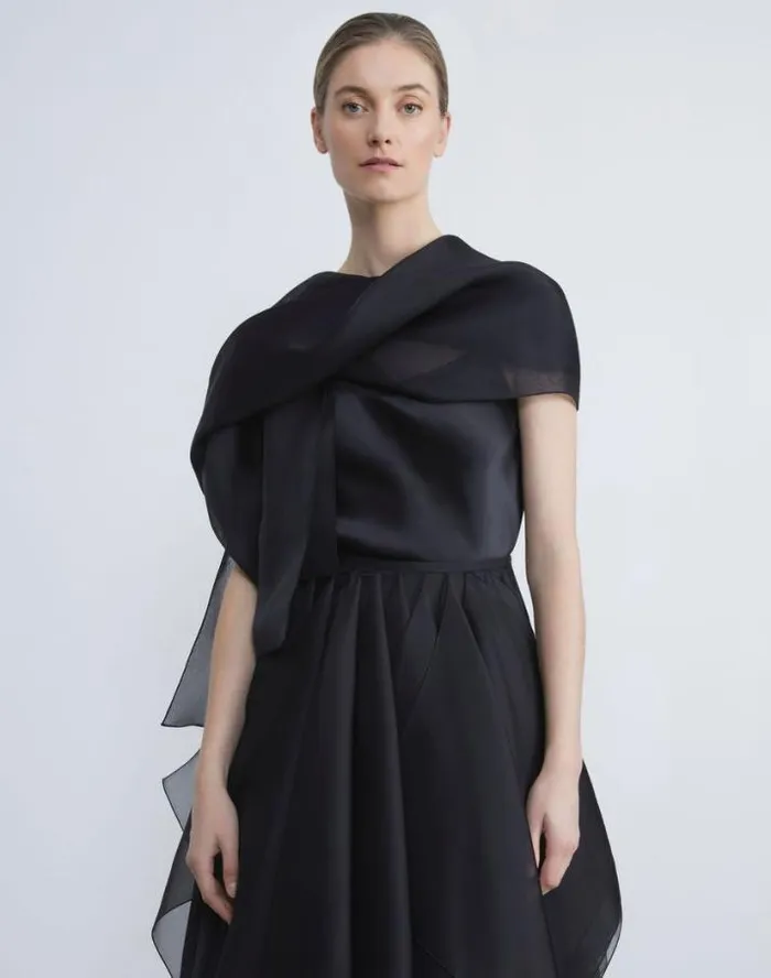 Lafayette 148 New York Silk Organza Stole Dune Accessories Wraps and Scarves