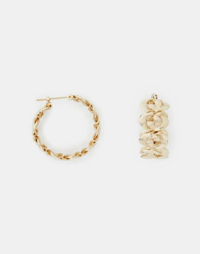 Lafayette 148 New York Woven 8 Knot Hoop Earrings Pale Gold Accessories Jewelry
