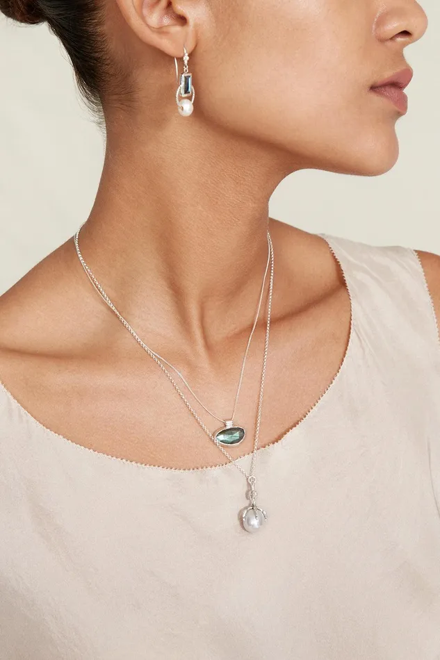 Lark Pendant Necklace Grey Pearl Women Chan Luu Necklaces