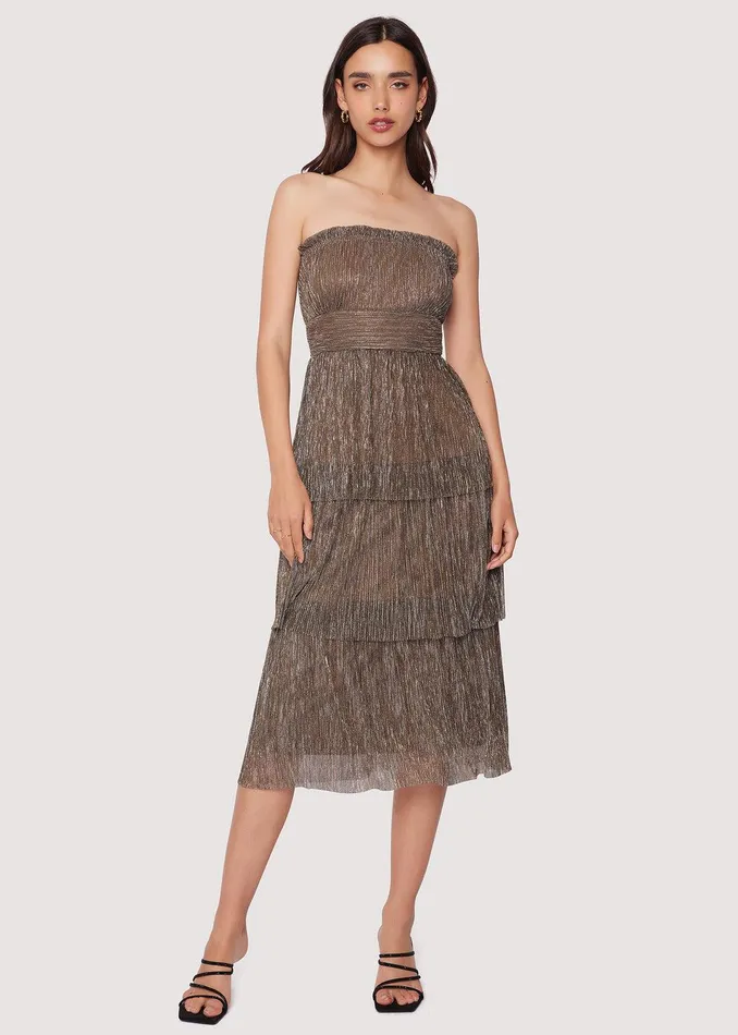Le Mysterieux Midi Dress Goldsilvermulti Women Lost Wander Dresses