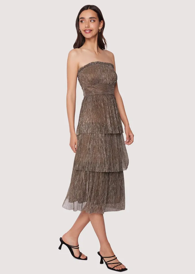 Le Mysterieux Midi Dress Goldsilvermulti Women Lost Wander Dresses