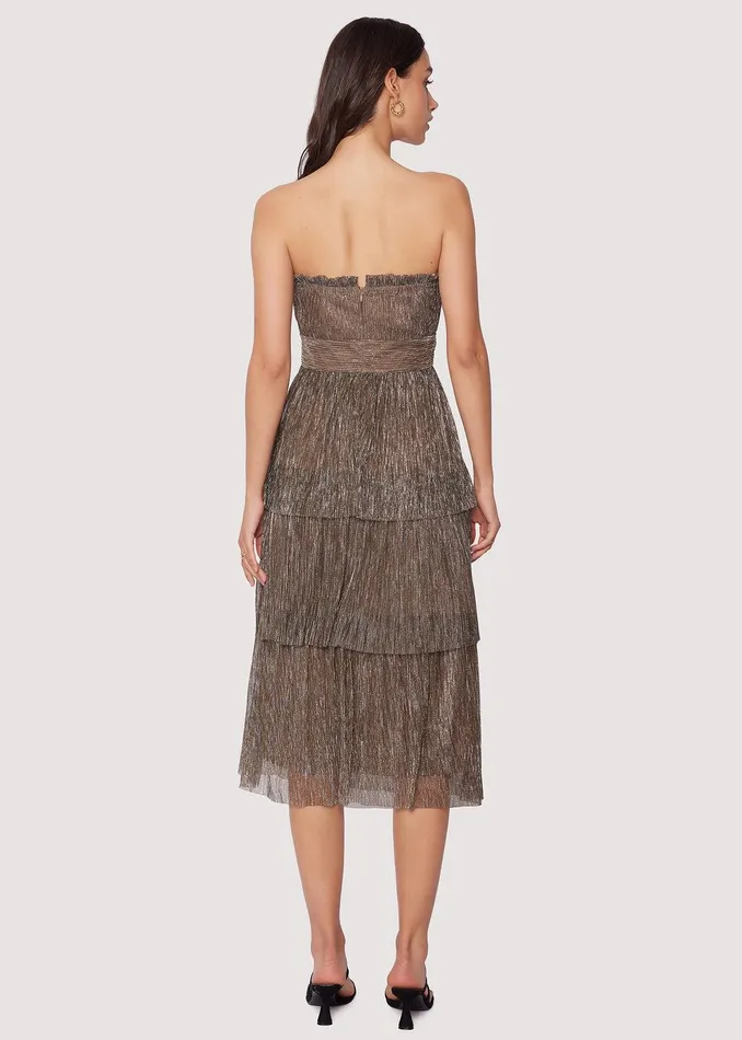 Le Mysterieux Midi Dress Goldsilvermulti Women Lost Wander Dresses