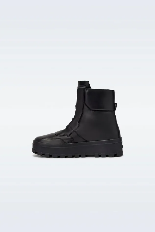 Leather Lined Boots Men Mackage EKONM Leather Midcalf Laceup Boots Black