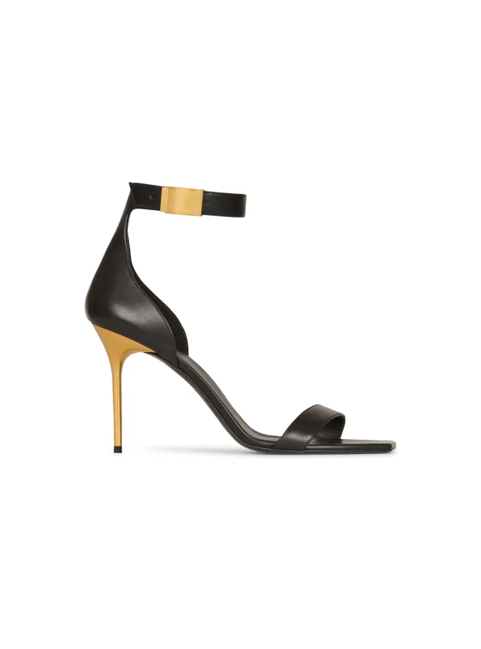 Leather Uma Sandals Black Women Balmain High Heels and Pumps