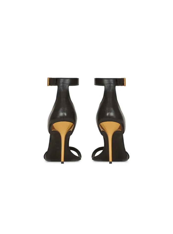 Leather Uma Sandals Black Women Balmain High Heels and Pumps
