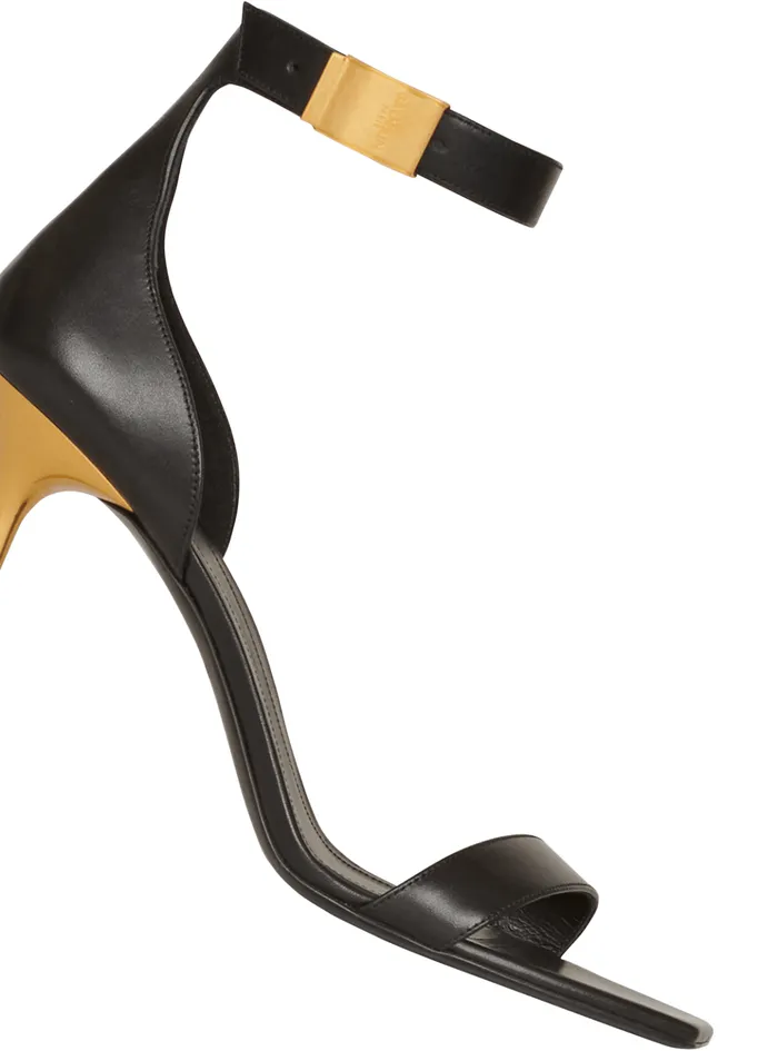 Leather Uma Sandals Black Women Balmain High Heels and Pumps
