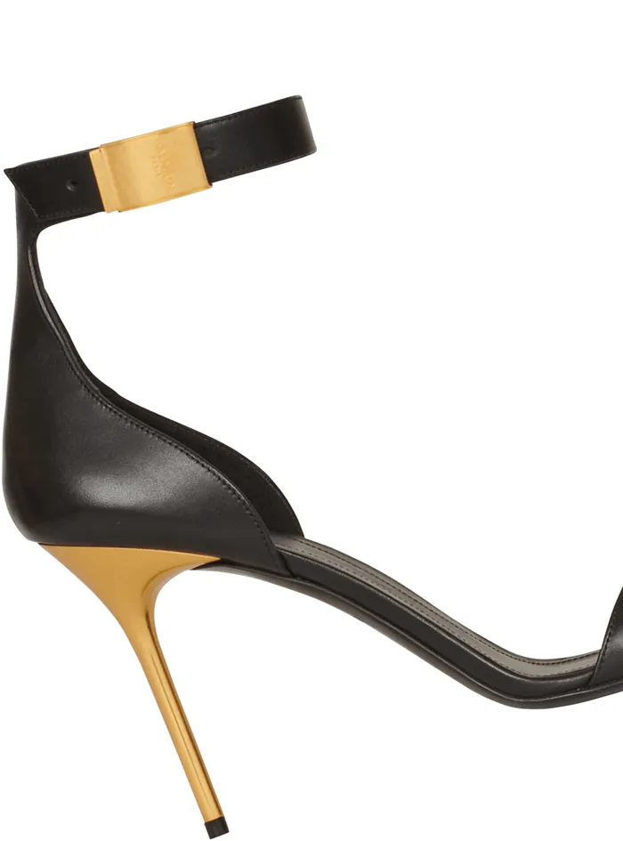 Leather Uma Sandals Black Women Balmain High Heels and Pumps