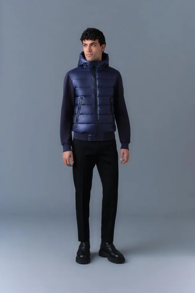 Light Down Jackets Men Mackage FRANKR Hybrid Jacket With Hood Black Light Down Jackets Men Mackage FRANKR Hybrid Jacket With Hood Black