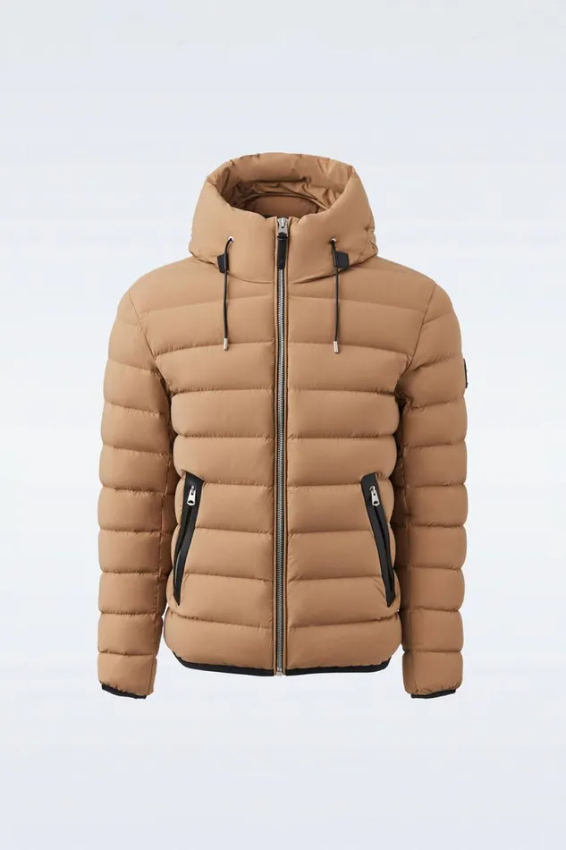 Light Down Jackets Men Mackage JACK Agile360 Stretch Light Down Jacket With Hood Carbon