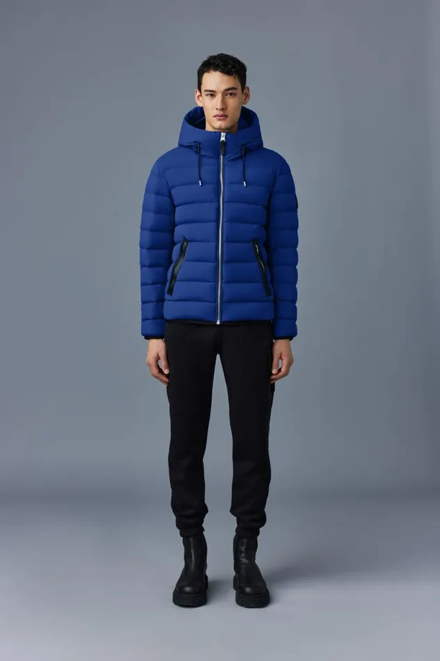 Light Down Jackets Men Mackage JACK Agile360 Stretch Light Down Jacket With Hood Carbon