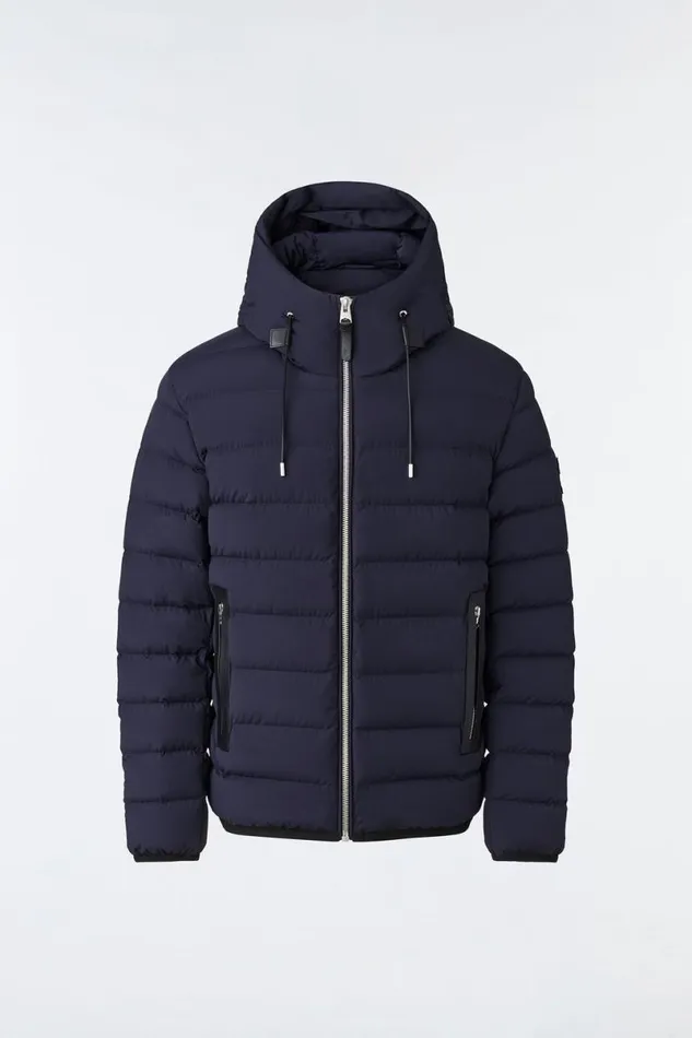 Light Down Jackets Men Mackage JACK Agile360 Stretch Light Down Jacket With Hood Carbon