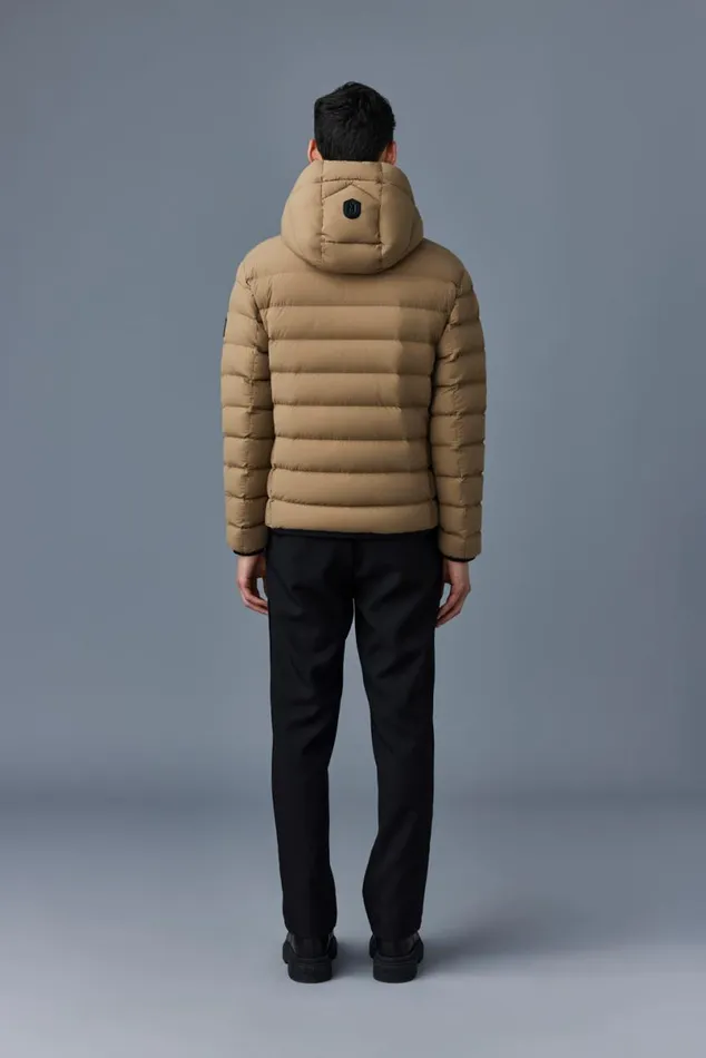 Light Down Jackets Men Mackage JACK Agile360 Stretch Light Down Jacket With Hood Carbon