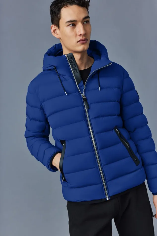 Light Down Jackets Men Mackage JACK Agile360 Stretch Light Down Jacket With Hood Carbon