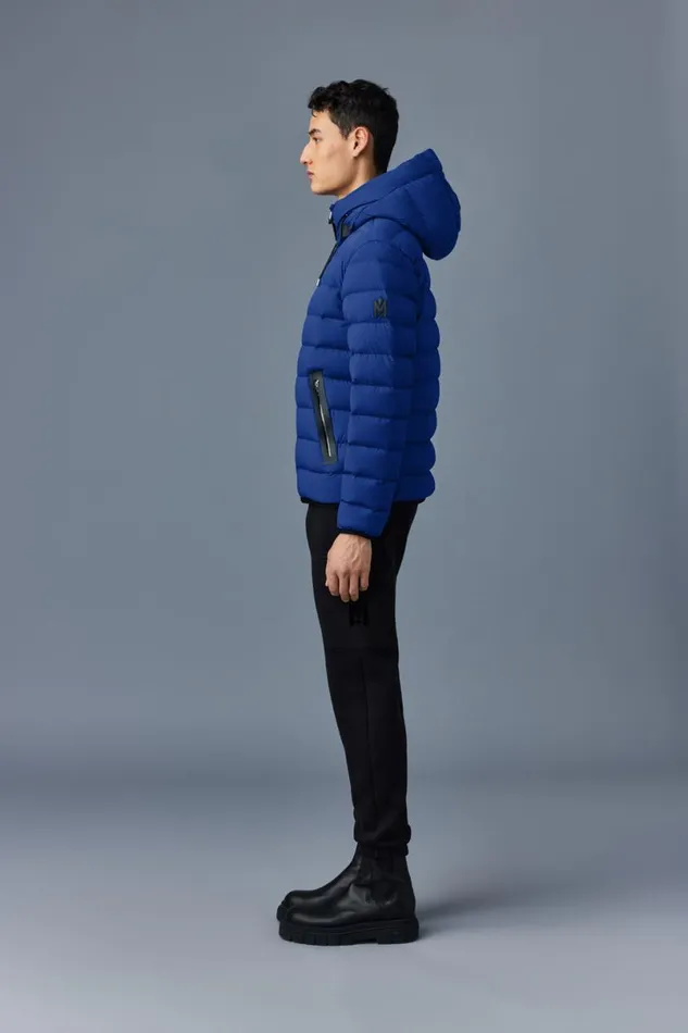 Light Down Jackets Men Mackage JACK Agile360 Stretch Light Down Jacket With Hood Carbon