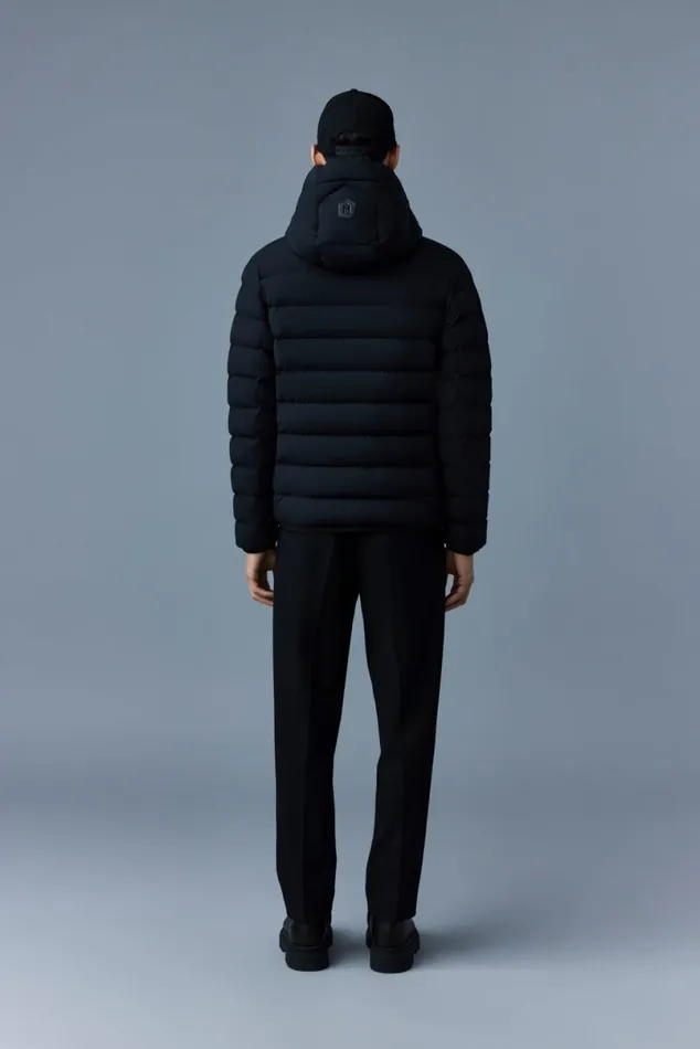 Light Down Jackets Men Mackage JACK Agile360 Stretch Light Down Jacket With Hood Carbon