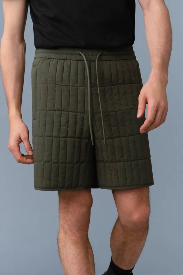 Light Down Jackets Men Mackage SEBASTIAN Vertical Quilted Shorts Cream
